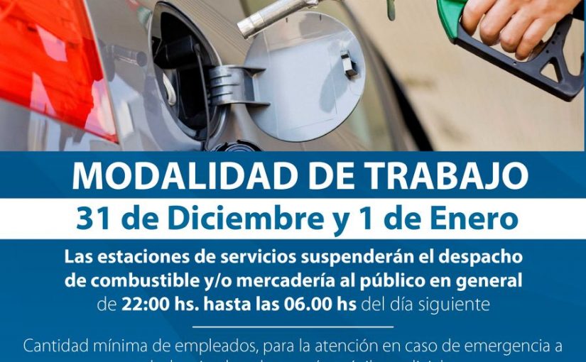 Modalidad de trabajo – 31 de Diciembre y 01 de Enero