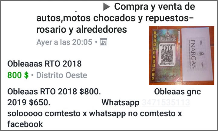 Ante la falta de controles, crece el comercio ilegal de obleas de GNC